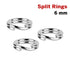10 Pcs, Sterling Silver Split Rings, 6 mm, (SS/750)